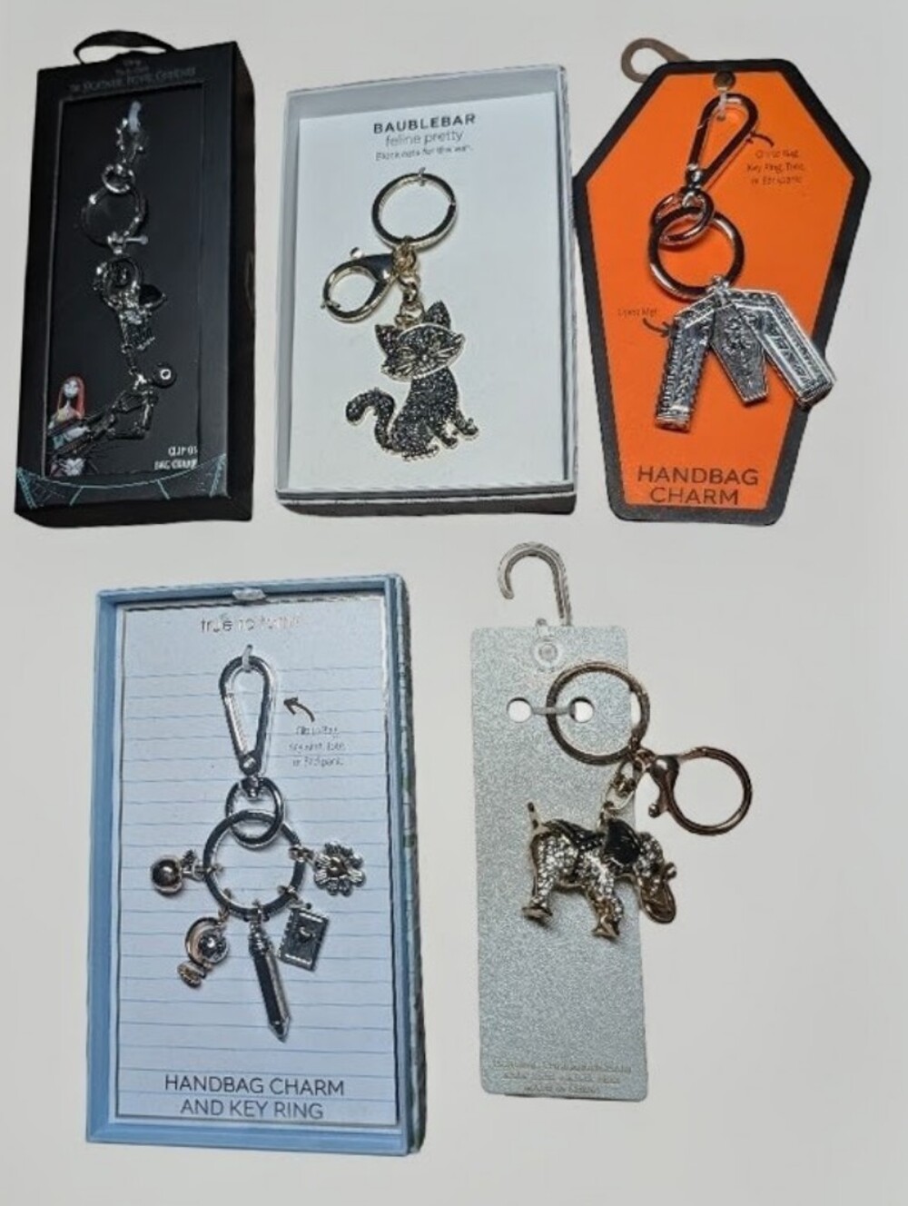 True To Form Bag Charms / Keychains 5pc Lot for Halloween